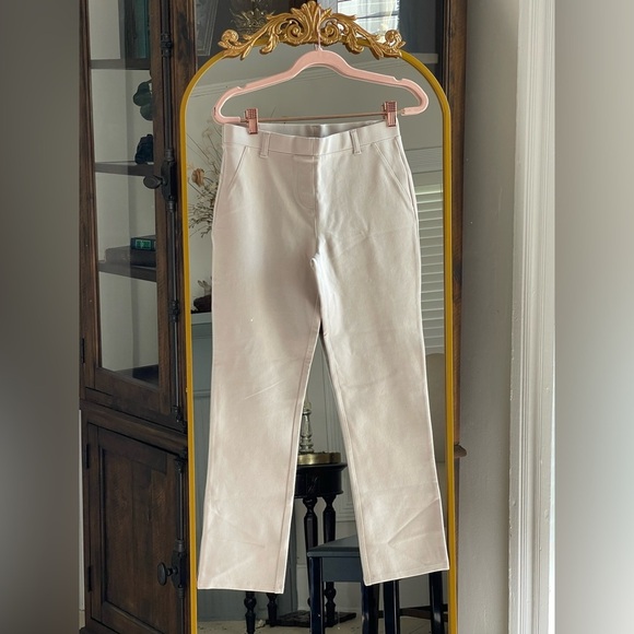 NWT Quince Ultra-Stretch Ponte Straight Leg Pants in Ecru Size Small 26” inseam - Picture 1 of 9